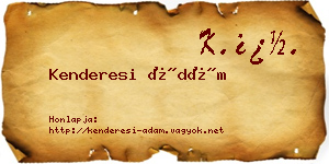 Kenderesi Ádám névjegykártya