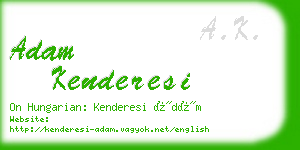 adam kenderesi business card